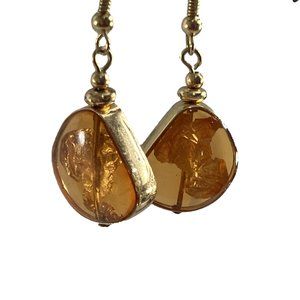 Unbranded Unique Gold Tone Earrings Dangle Tear Drop 1.75" Long